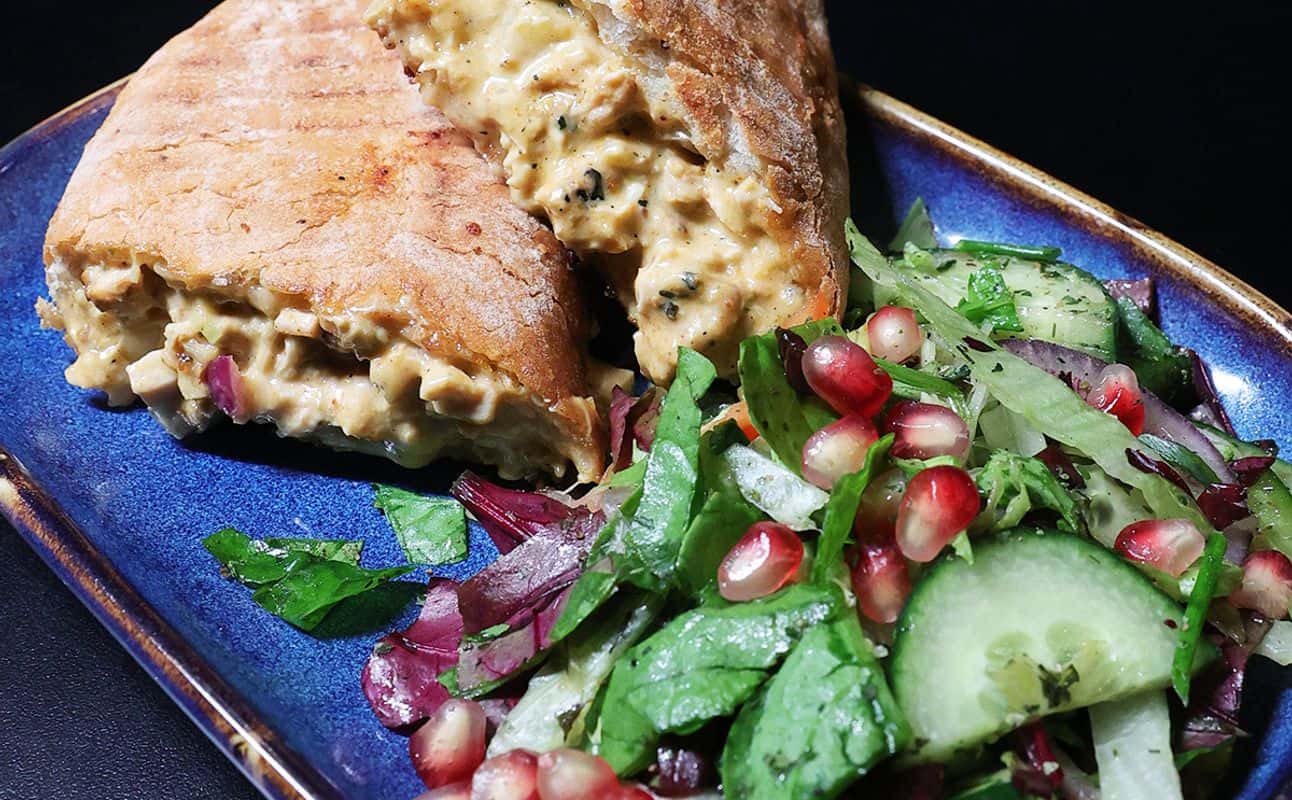 Enjoy Cafe, Fusion, Vegetarian options, Vegan options, Gluten Free options, Restaurant, Table service, $$, Families and Groups cuisine at Saracens Cafe in Nottingham City Centre, Nottingham