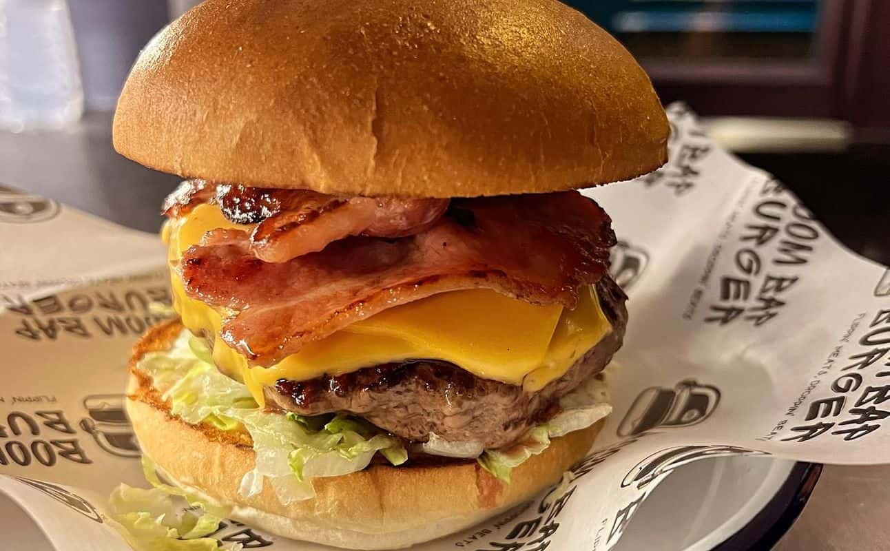 Enjoy American, Vegetarian options, Cocktail bar, Restaurant, Indoor & outdoor seating, $$, Groups, Bar scene and Live music cuisine at Boom Bap Burgers Bethnal Green in Bethnal Green, London