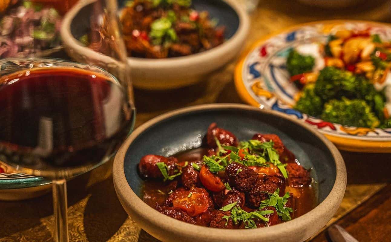 Enjoy Lebanese, Mediterranean, Middle Eastern, Vegan options, Vegetarian options, Gluten Free options, Halal, Restaurant, Late night, Private dining, Highchairs available, Free wifi, Table service, $$, Families and Groups cuisine at Kenza in Spitalfields, London