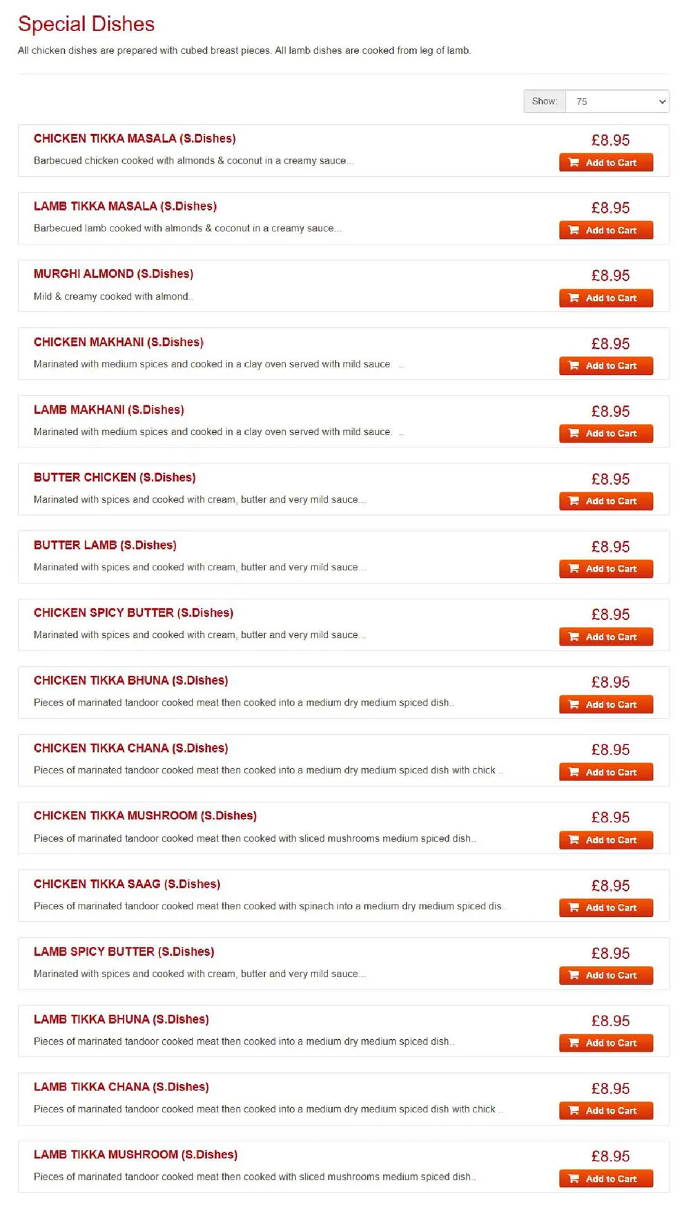 The Bengal menu, page 5