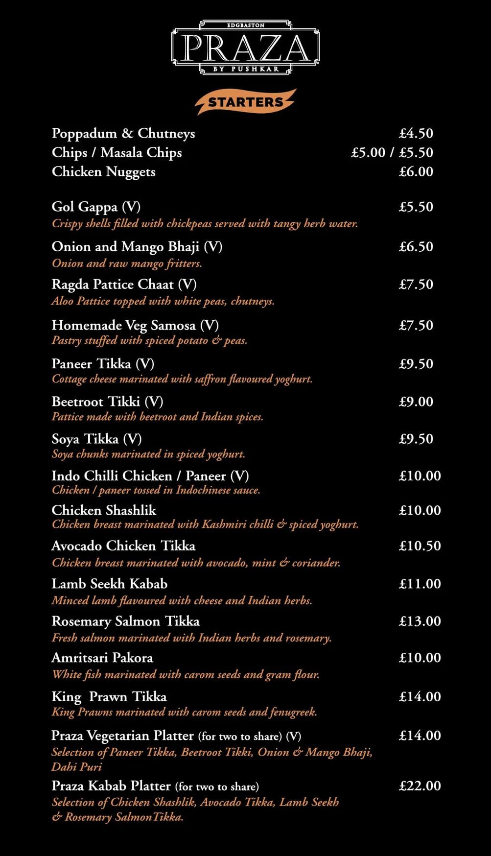 Praza menu, page 1