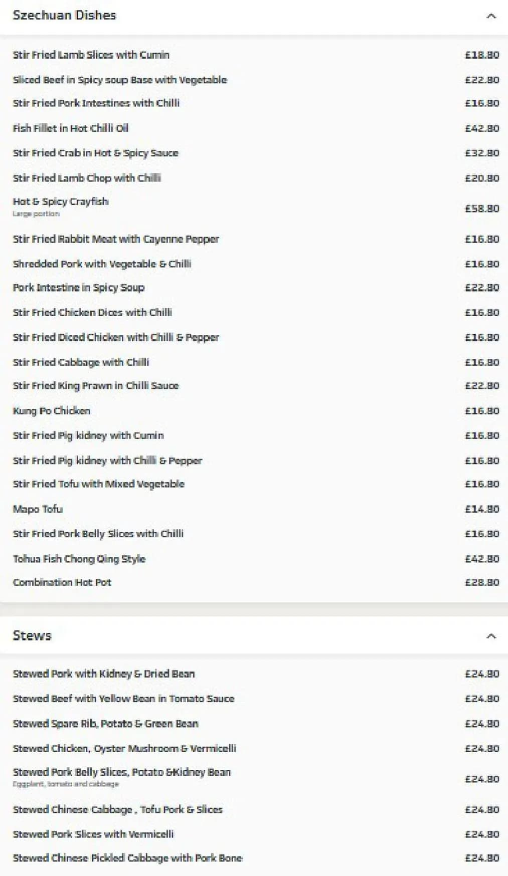 Oriental Dragon menu, page 7