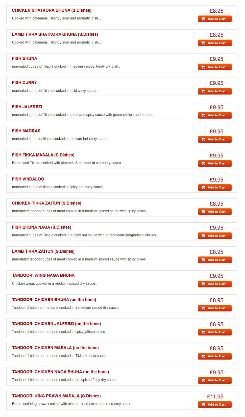 The Bengal menu, page 7