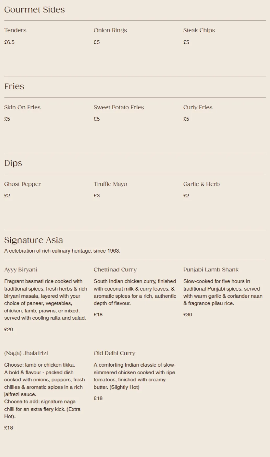 AYYY Lounge menu, page 3