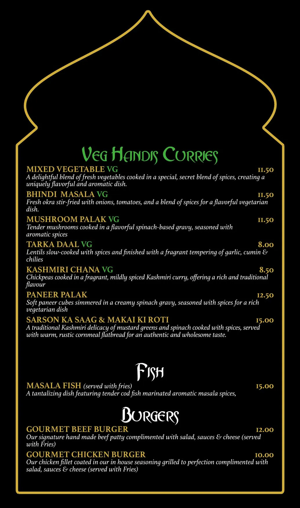 Kashmir menu, page 3
