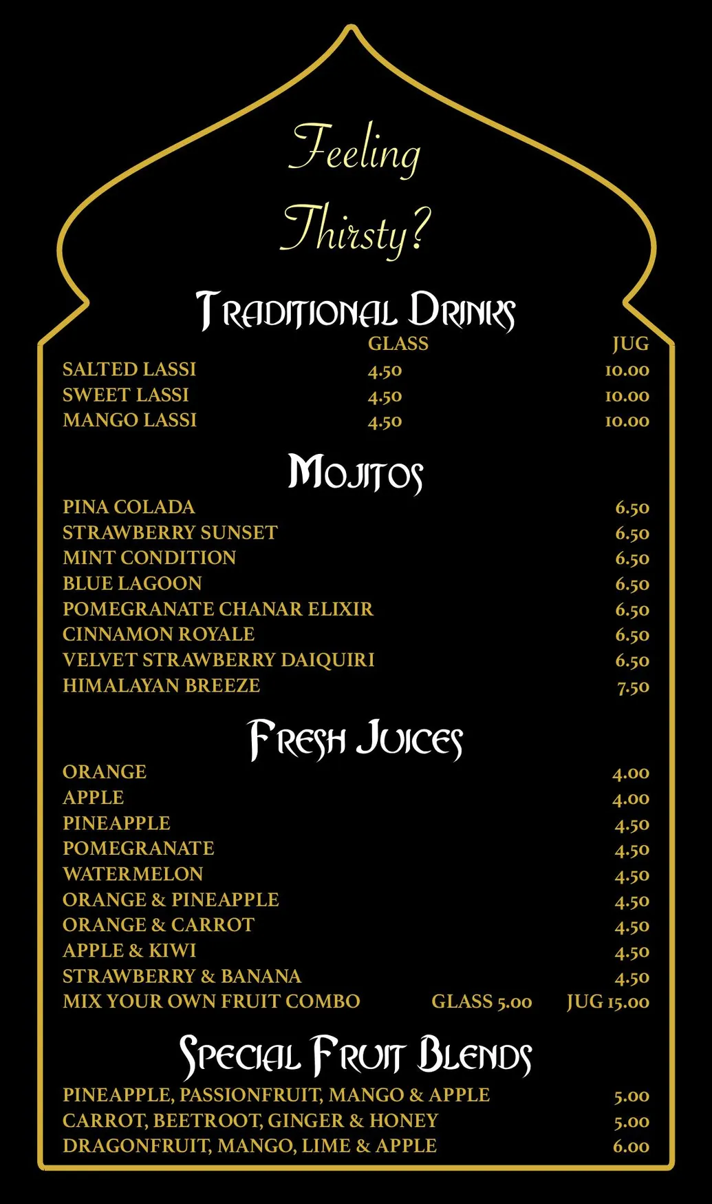 Kashmir menu, page 6