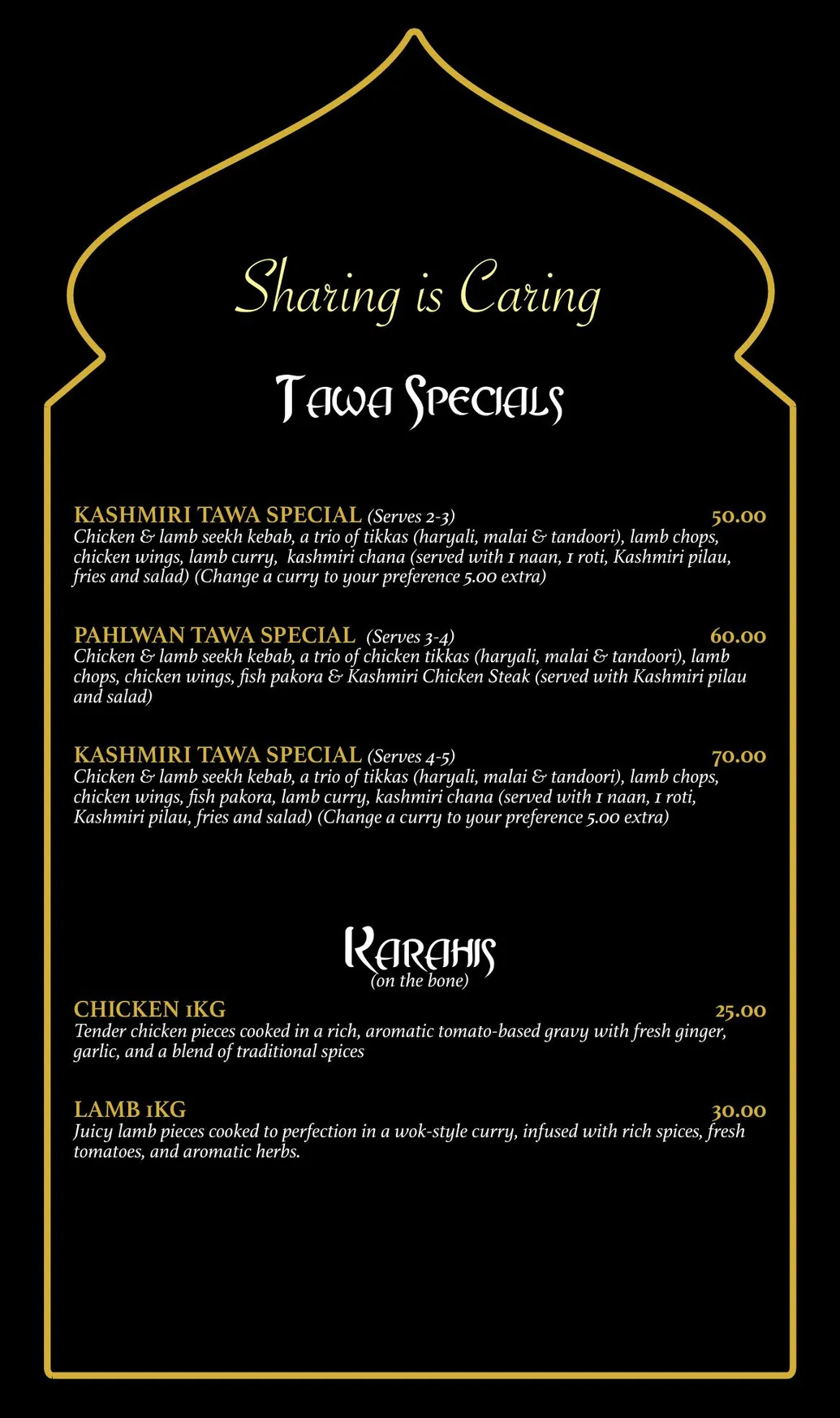 Kashmir menu, page 4
