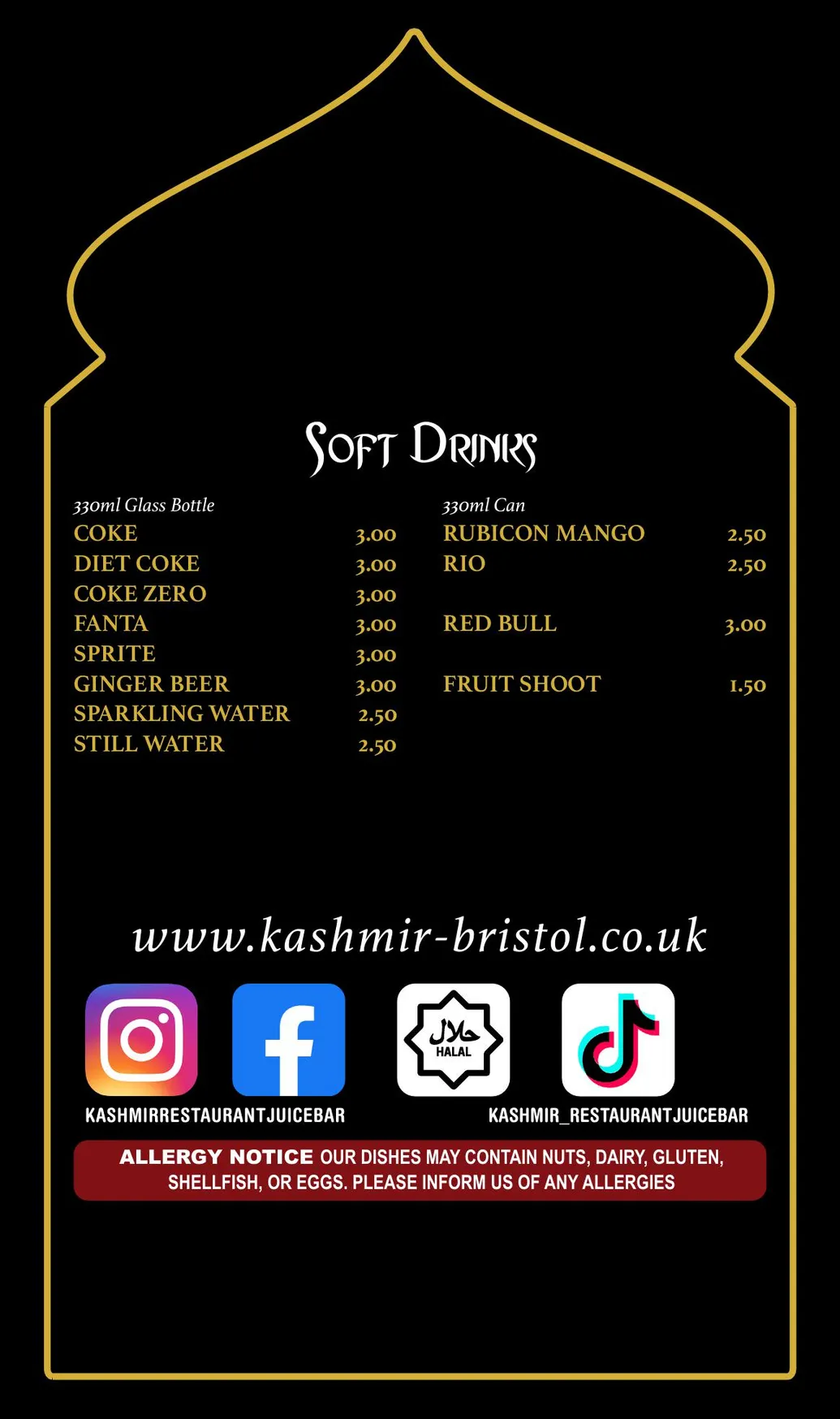 Kashmir menu, page 7