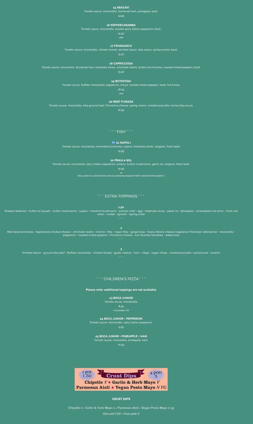 Bocabar menu, page 6