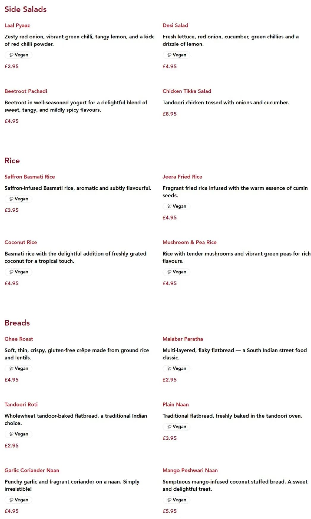 Madras Cafe menu, page 6