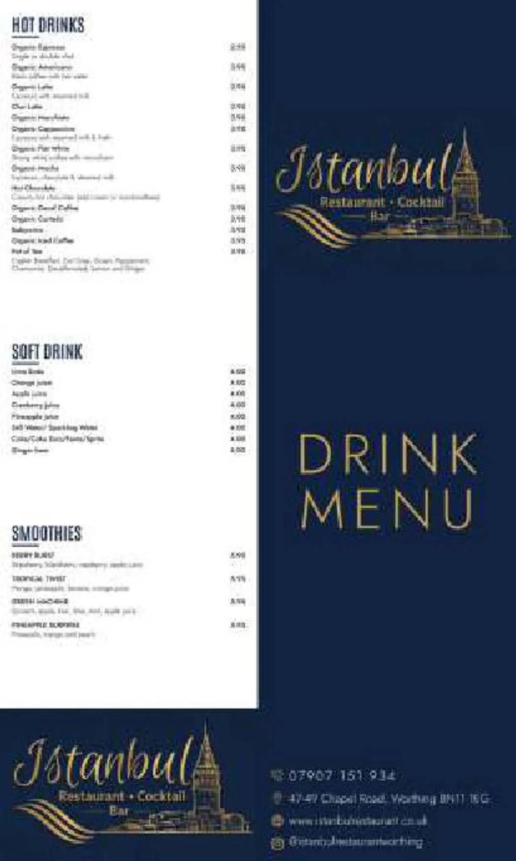 Istanbul Restaurant menu, page 3