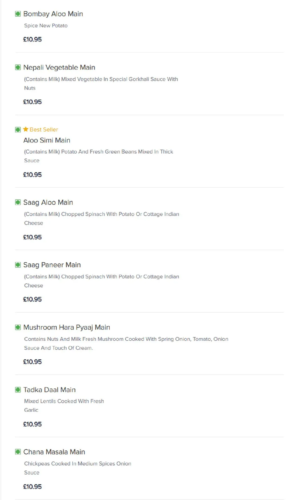 Gurkha Express menu, page 17