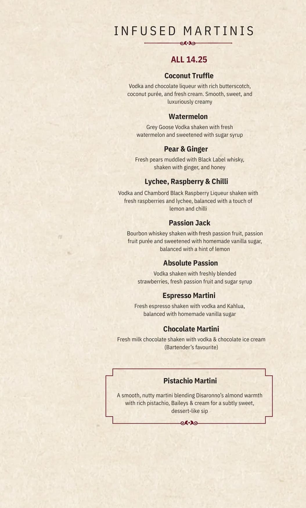 Asha's menu, page 19