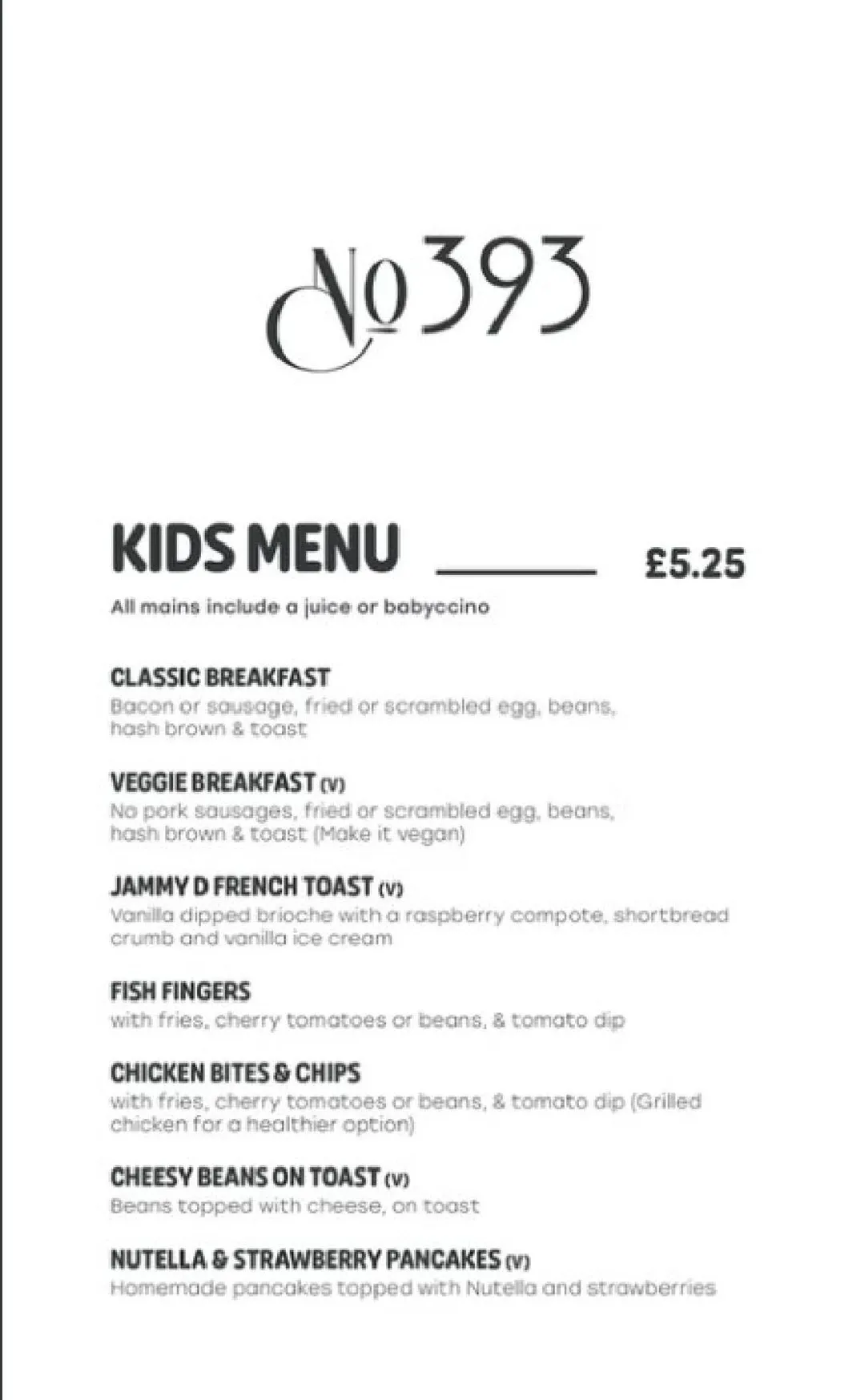 No.393 menu, page 1