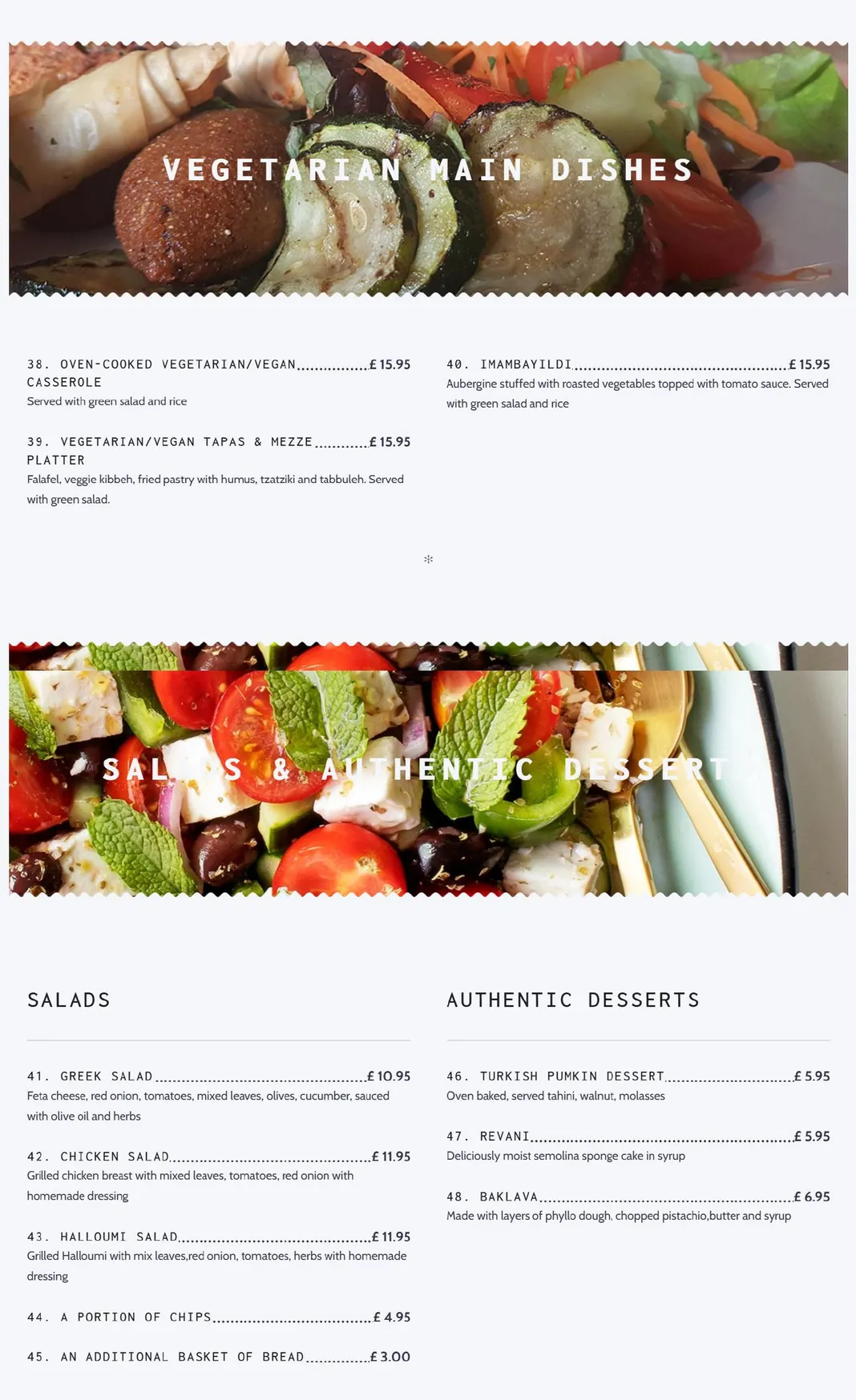 Constantinople menu, page 3