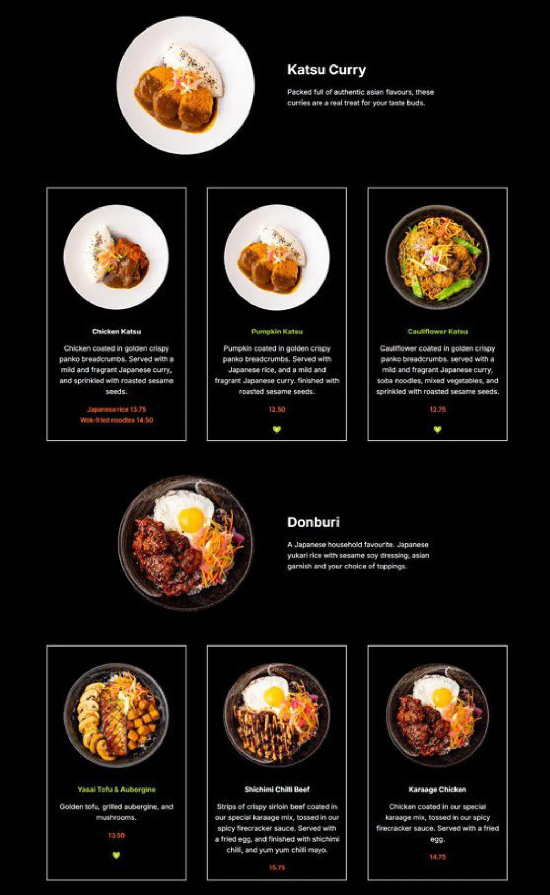 Yakinori menu, page 5