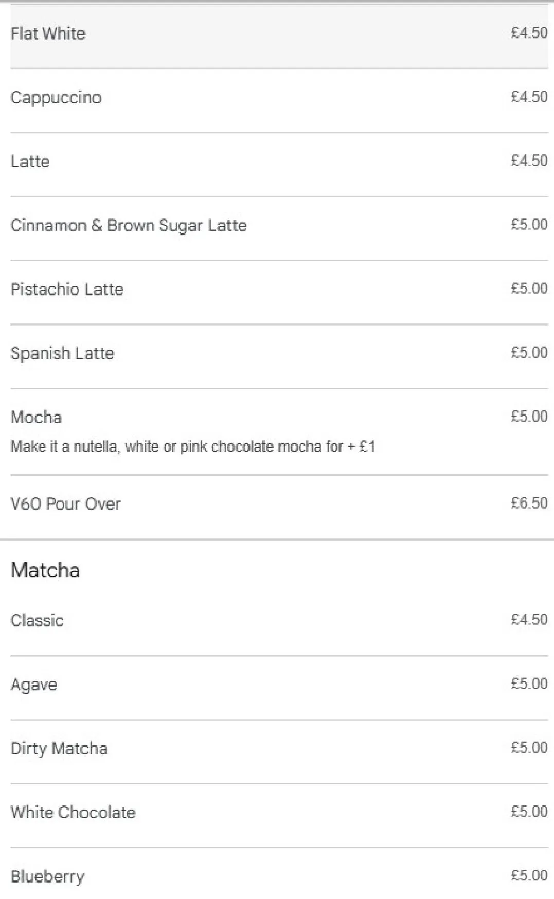 Kasa Café menu, page 2