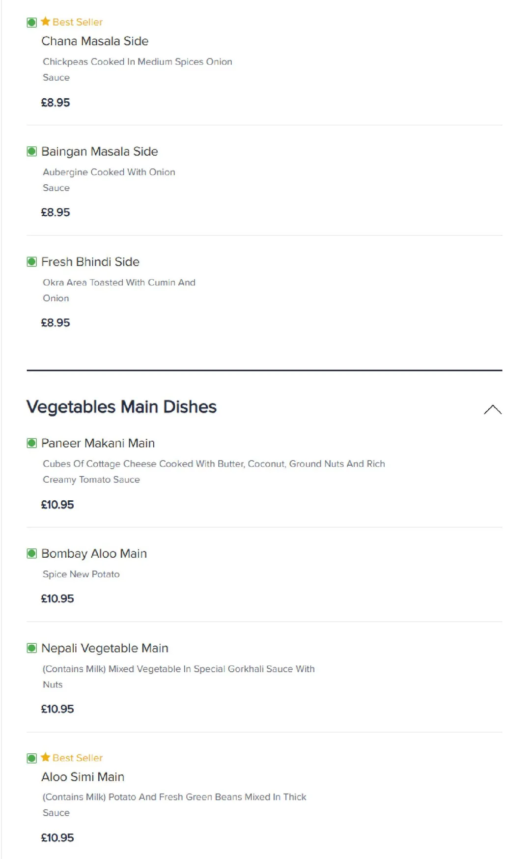 Gurkha Express menu, page 15