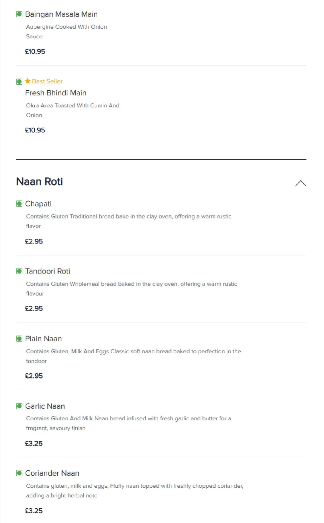 Gurkha Express menu, page 18