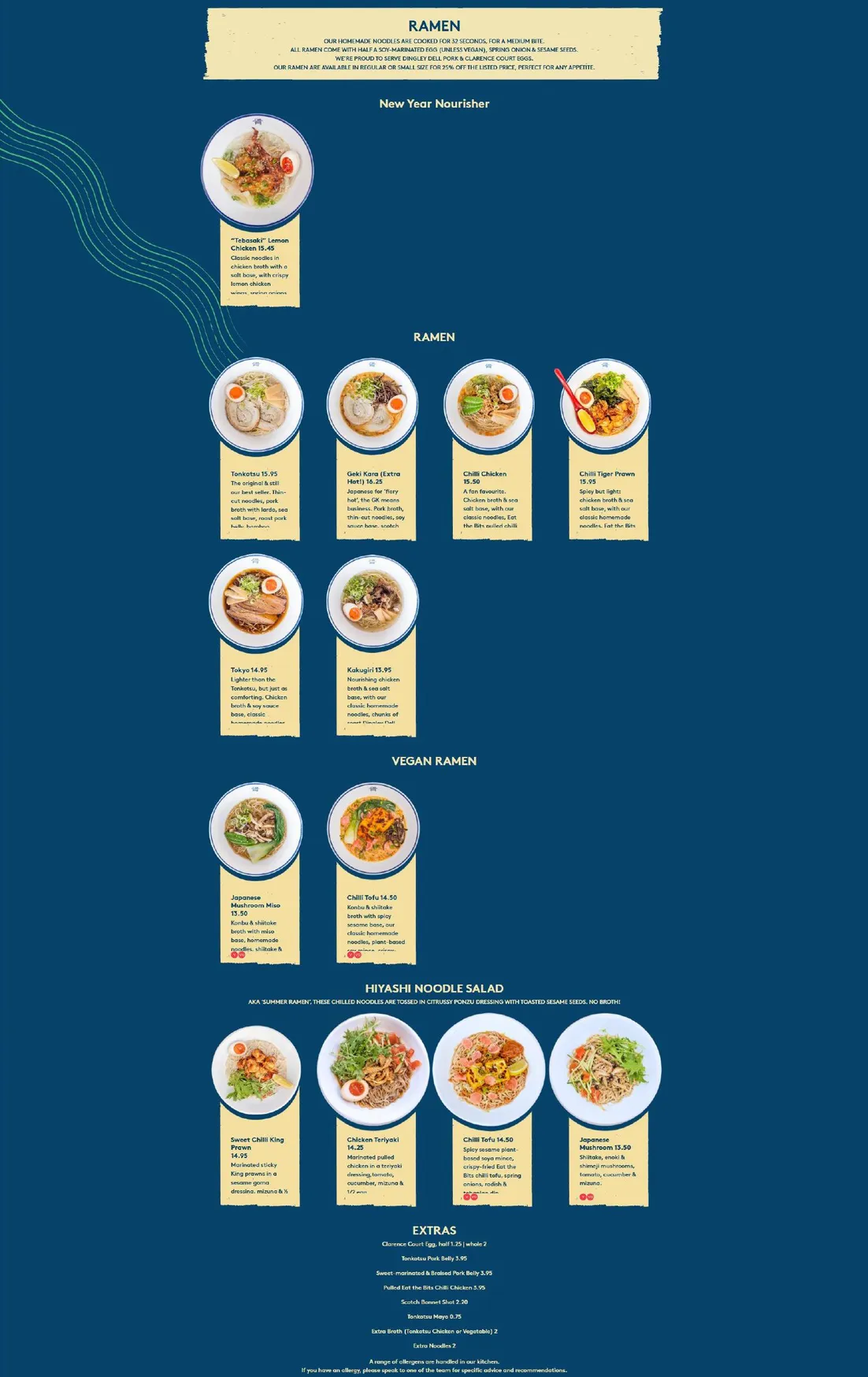 Tonkotsu menu, page 1