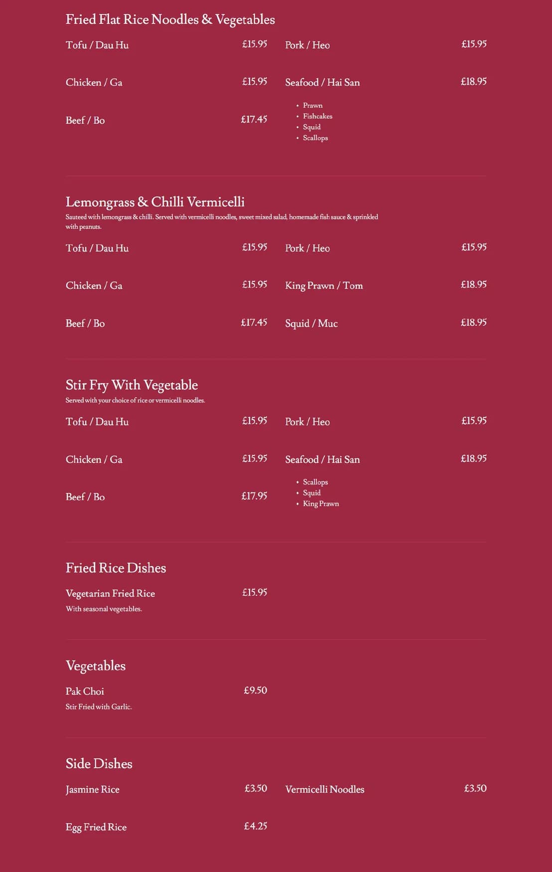 Non Viet menu, page 4