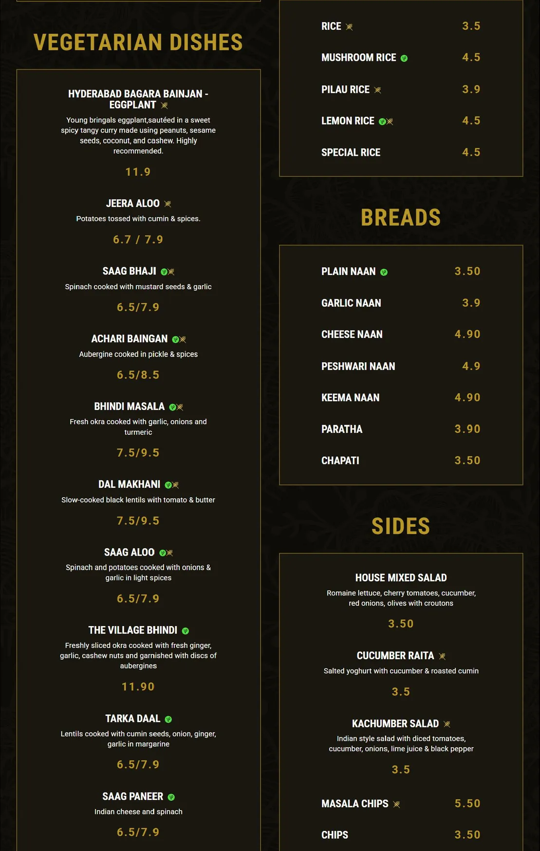 Ticca Tikka menu, page 5
