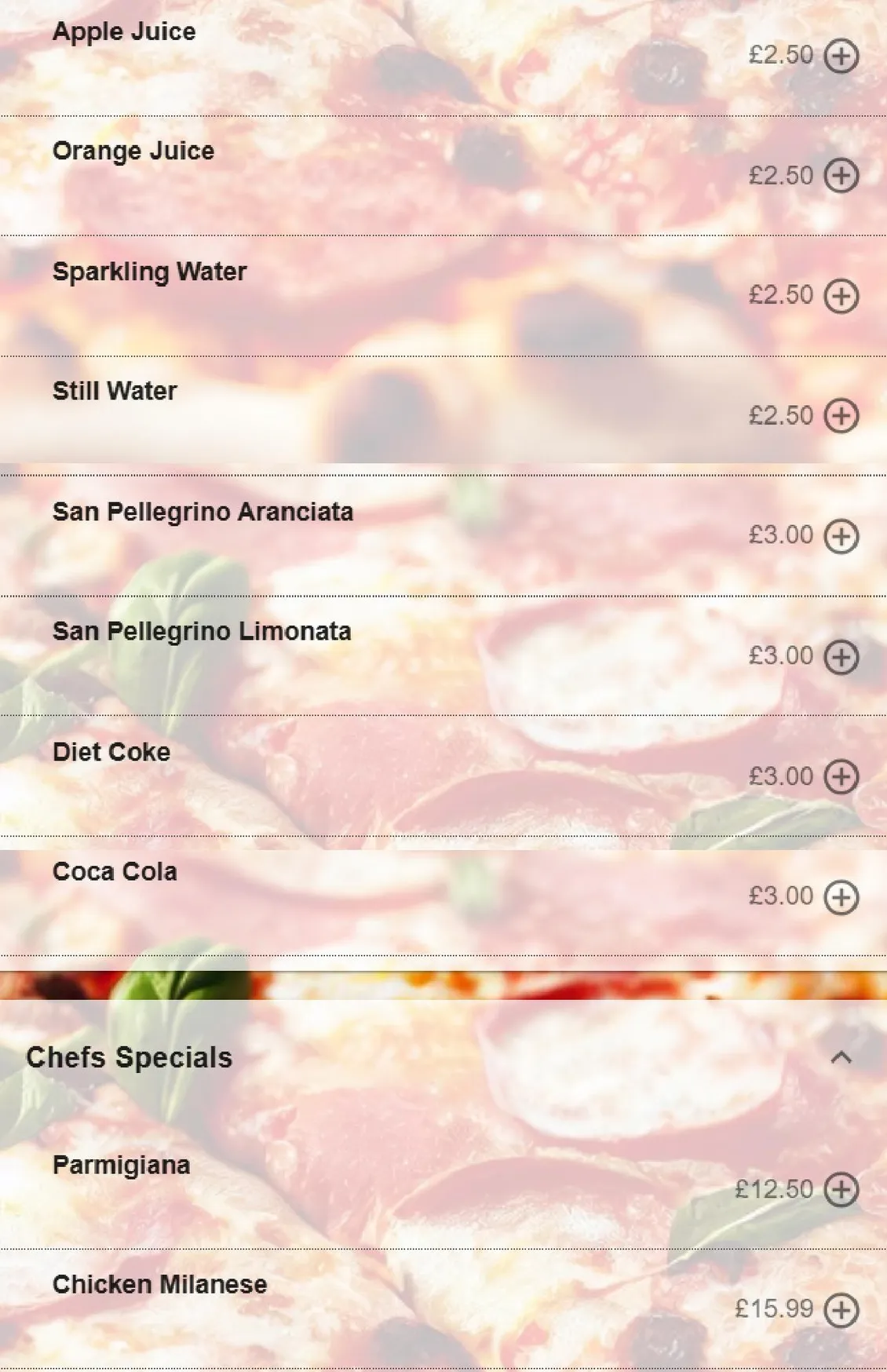 Marco Polo menu, page 7