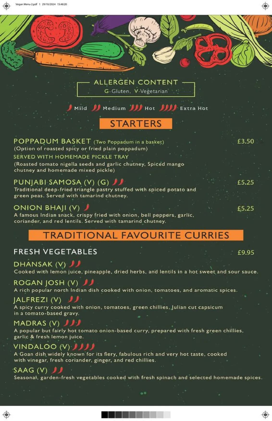 Indian Rassasy menu, page 6