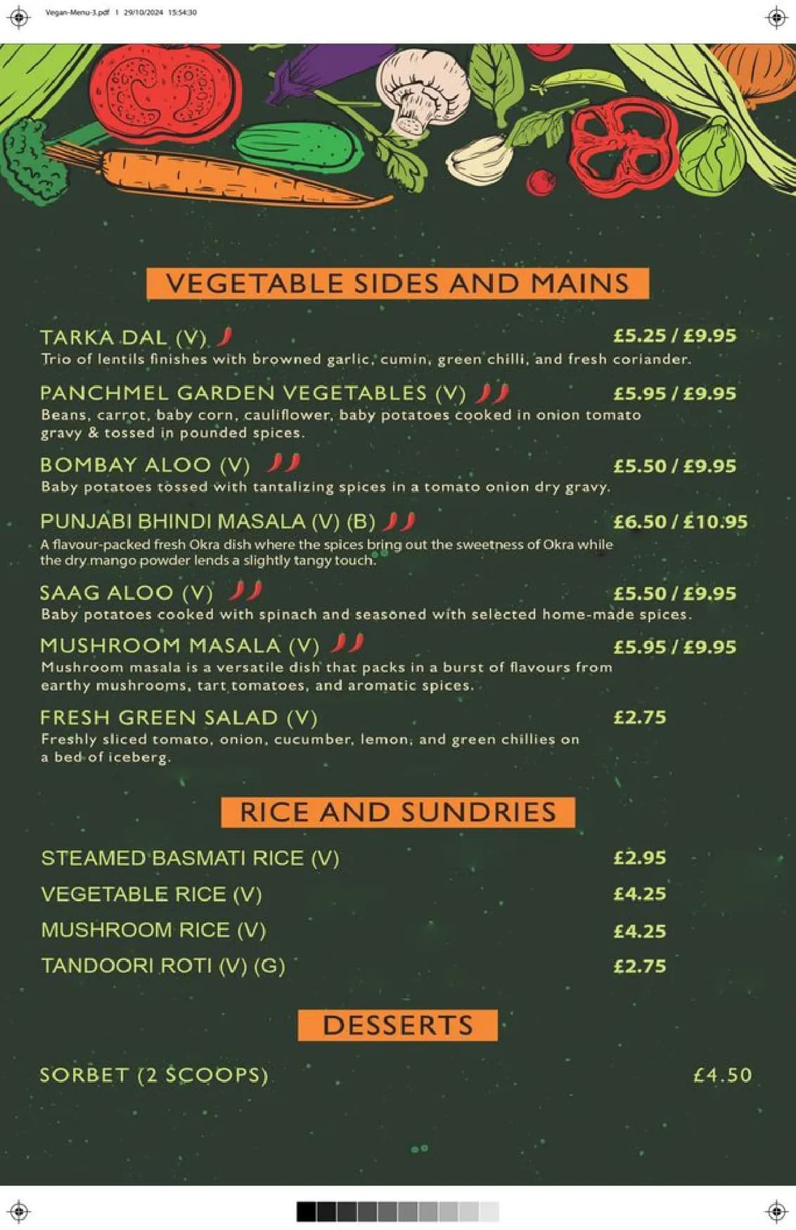 Indian Rassasy menu, page 7