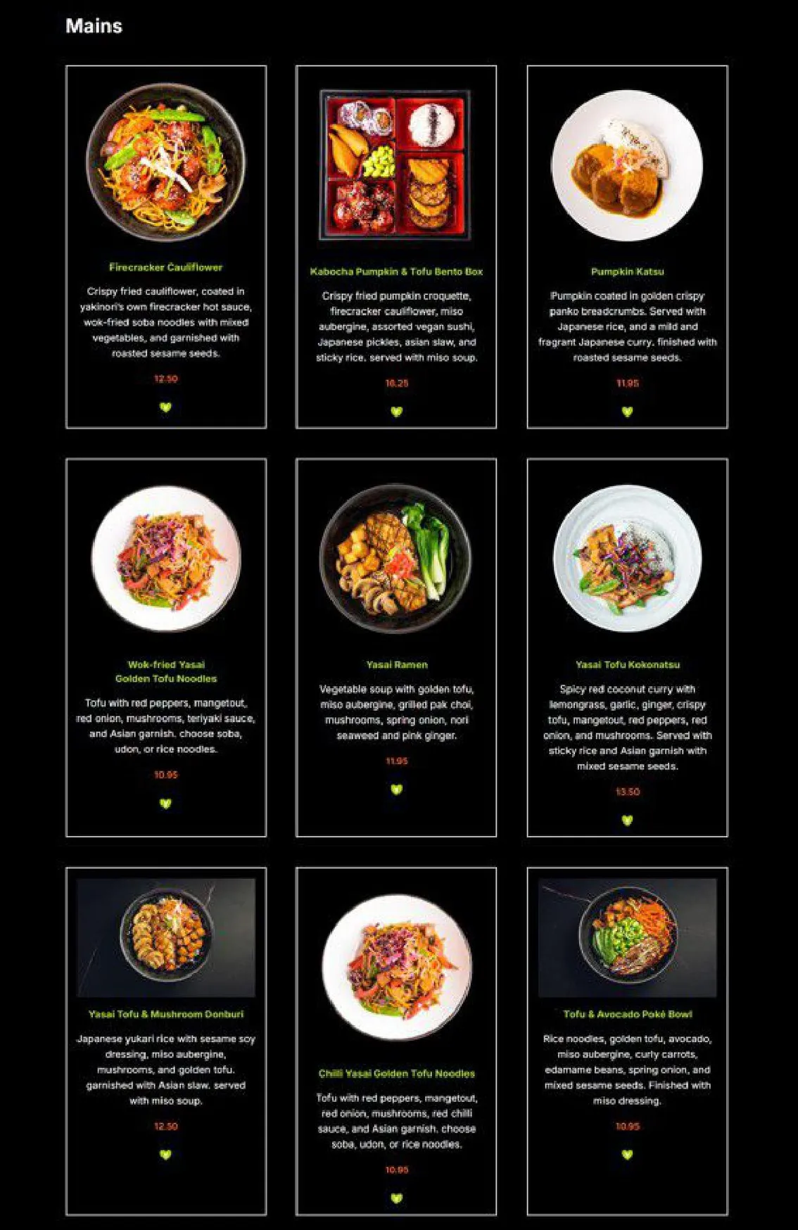 Yakinori menu, page 14