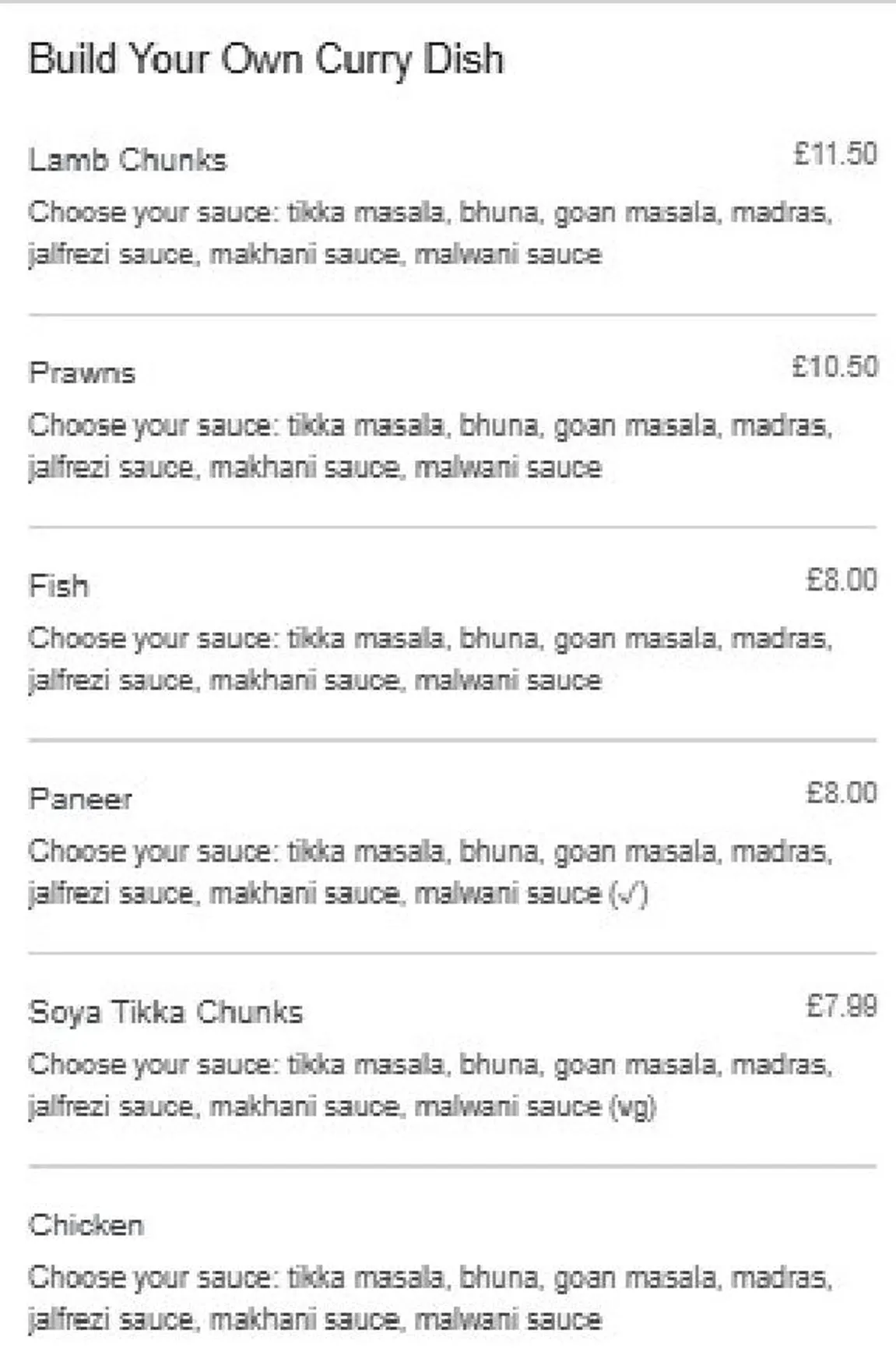 GupShup Lounge menu, page 3