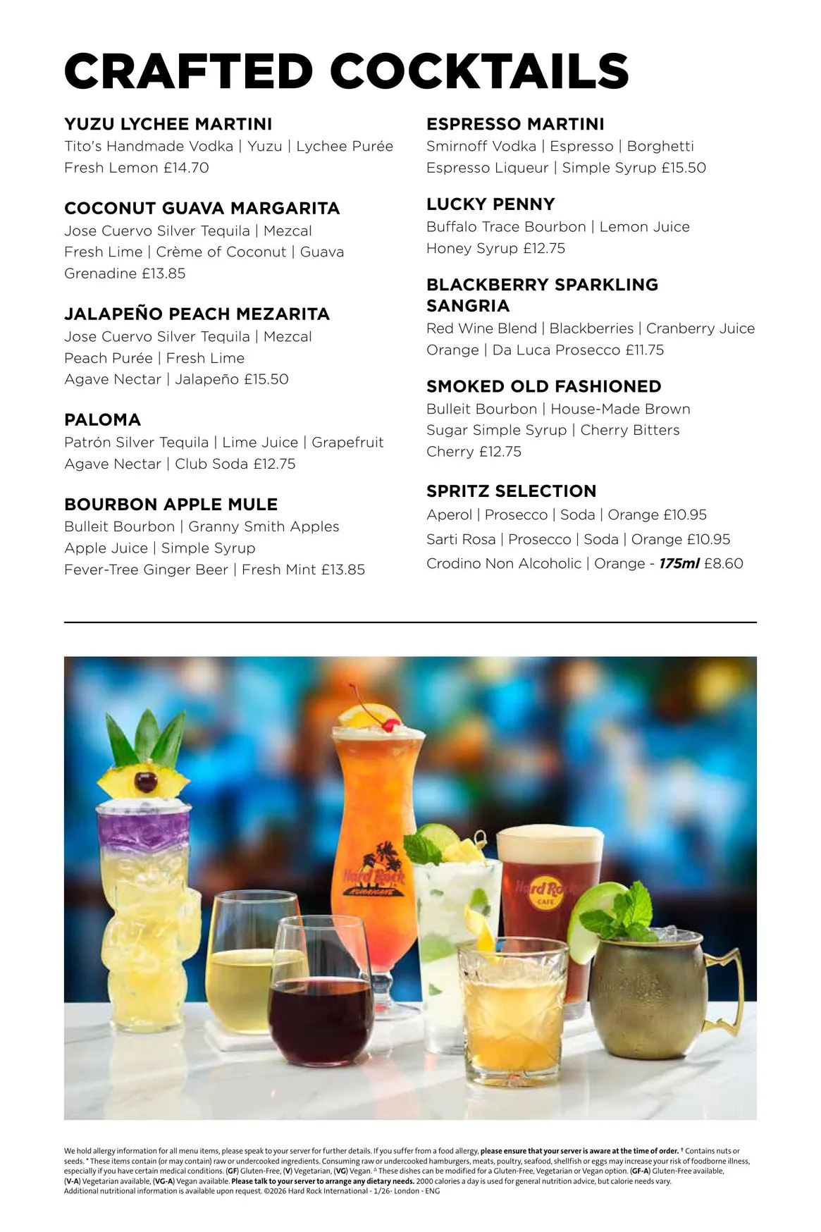 Hard Rock Cafe menu, page 3