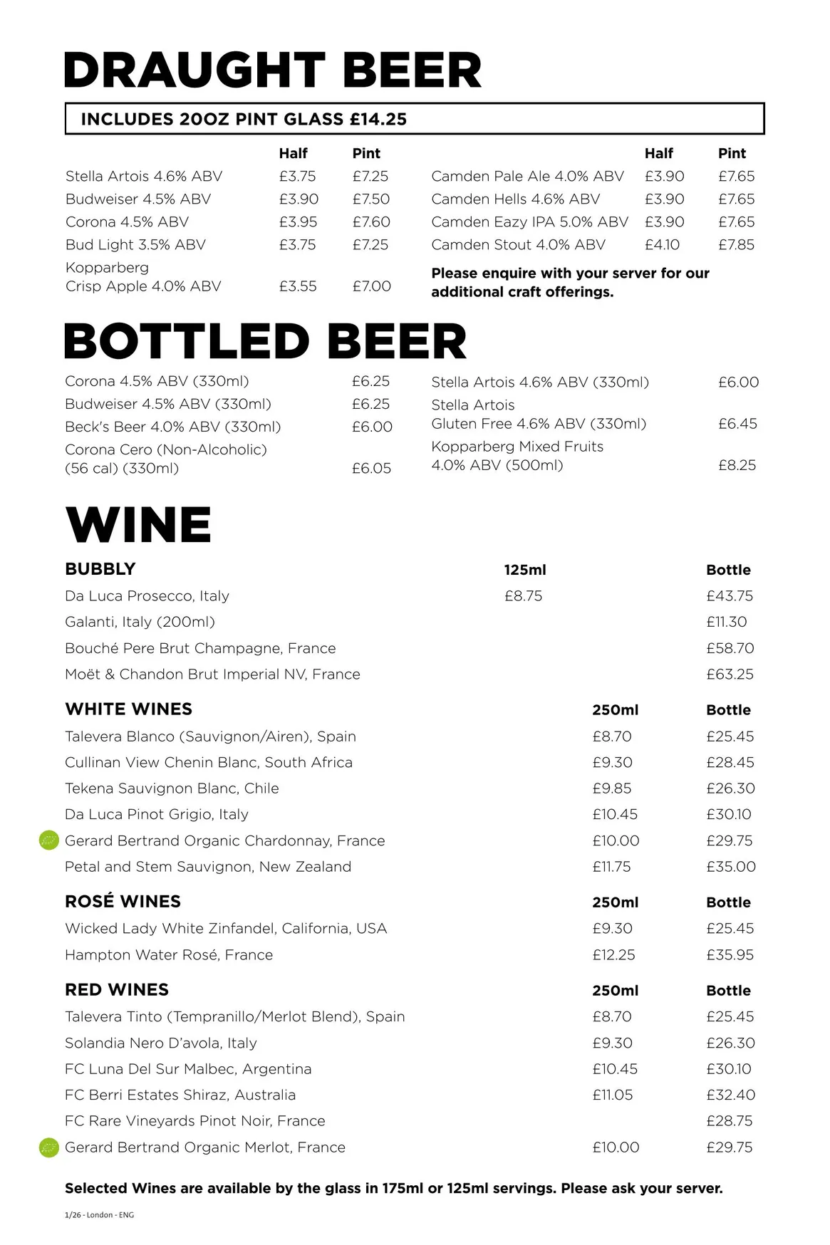 Hard Rock Cafe menu, page 5