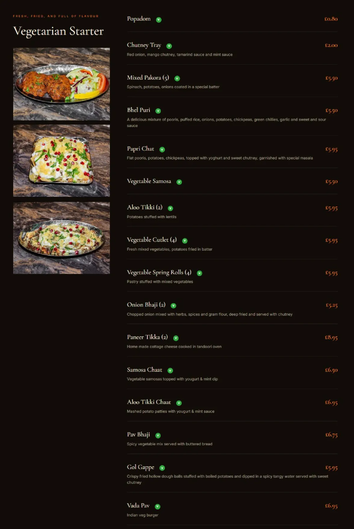 Punjab Tandoori Restaurant menu, page 1