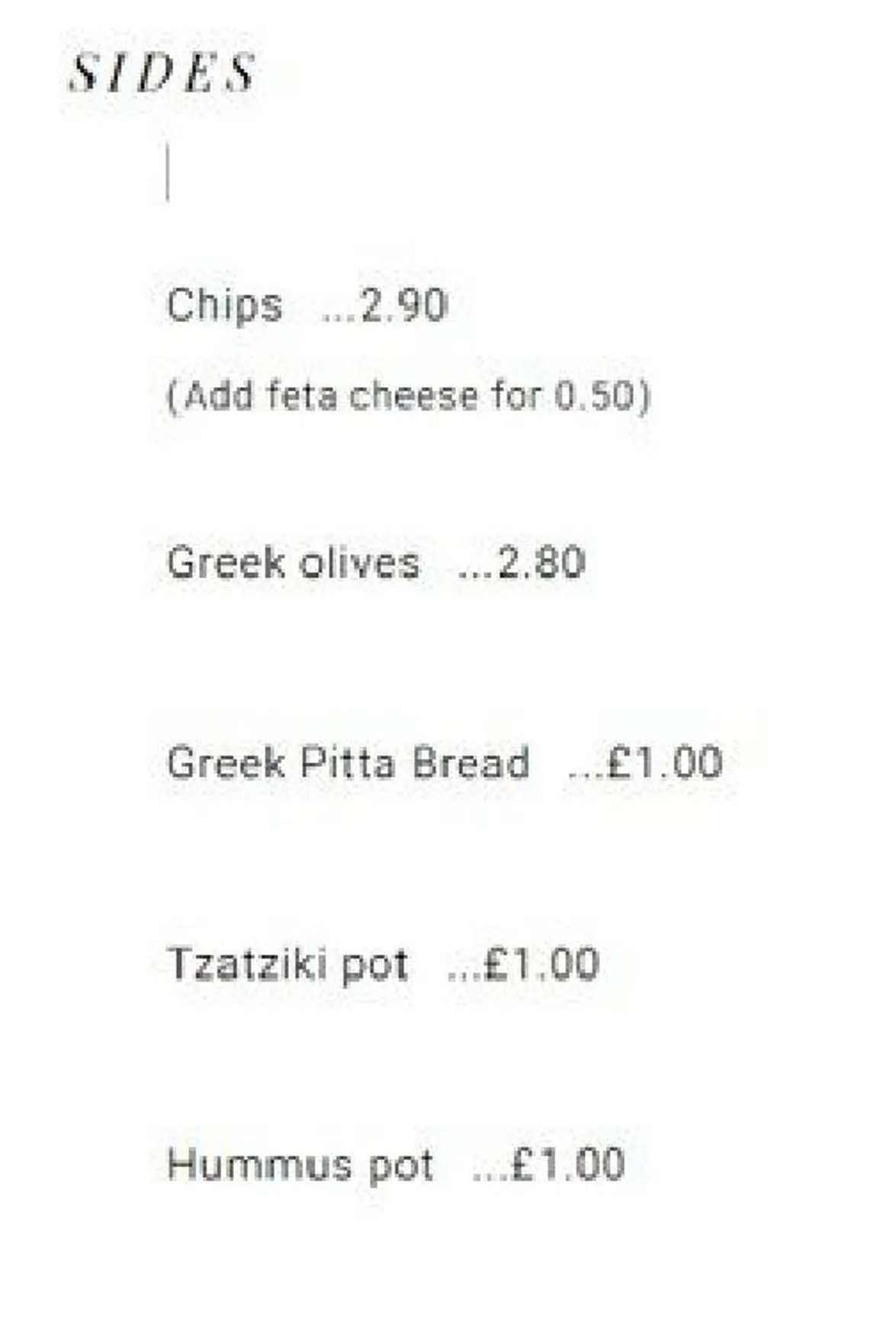 The Athenian Tree menu, page 2
