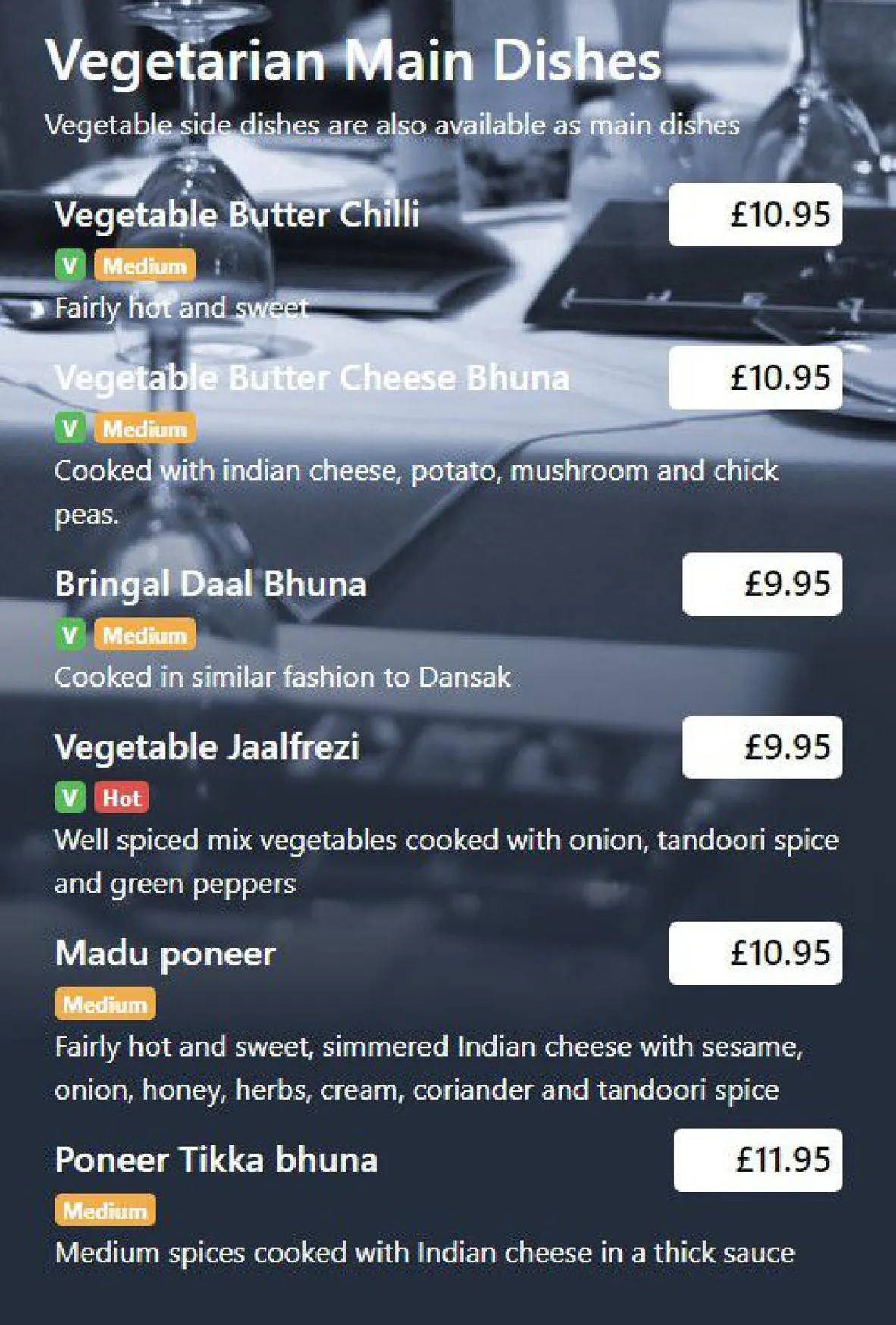 Raj Bari menu, page 12