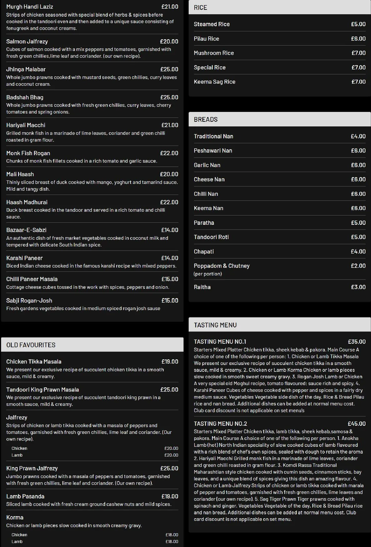Anokha London menu, page 3