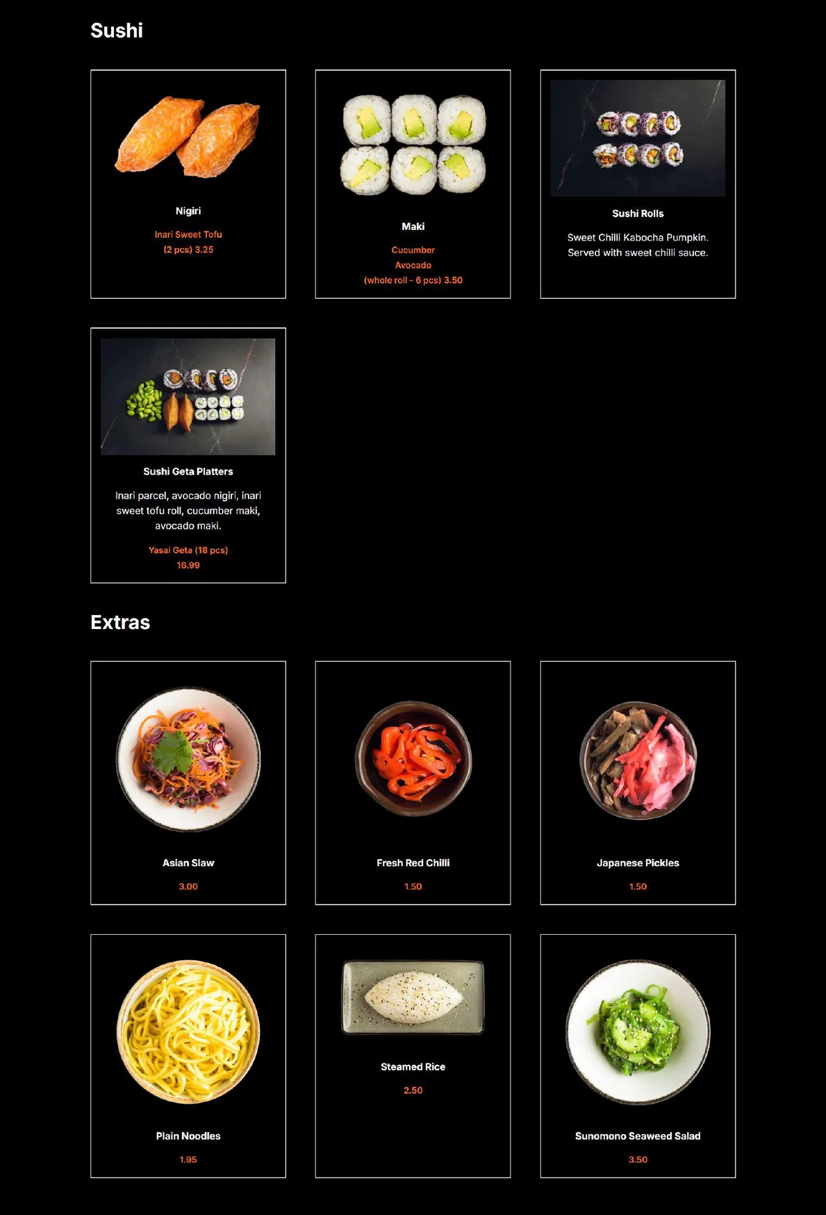 Yakinori menu, page 10