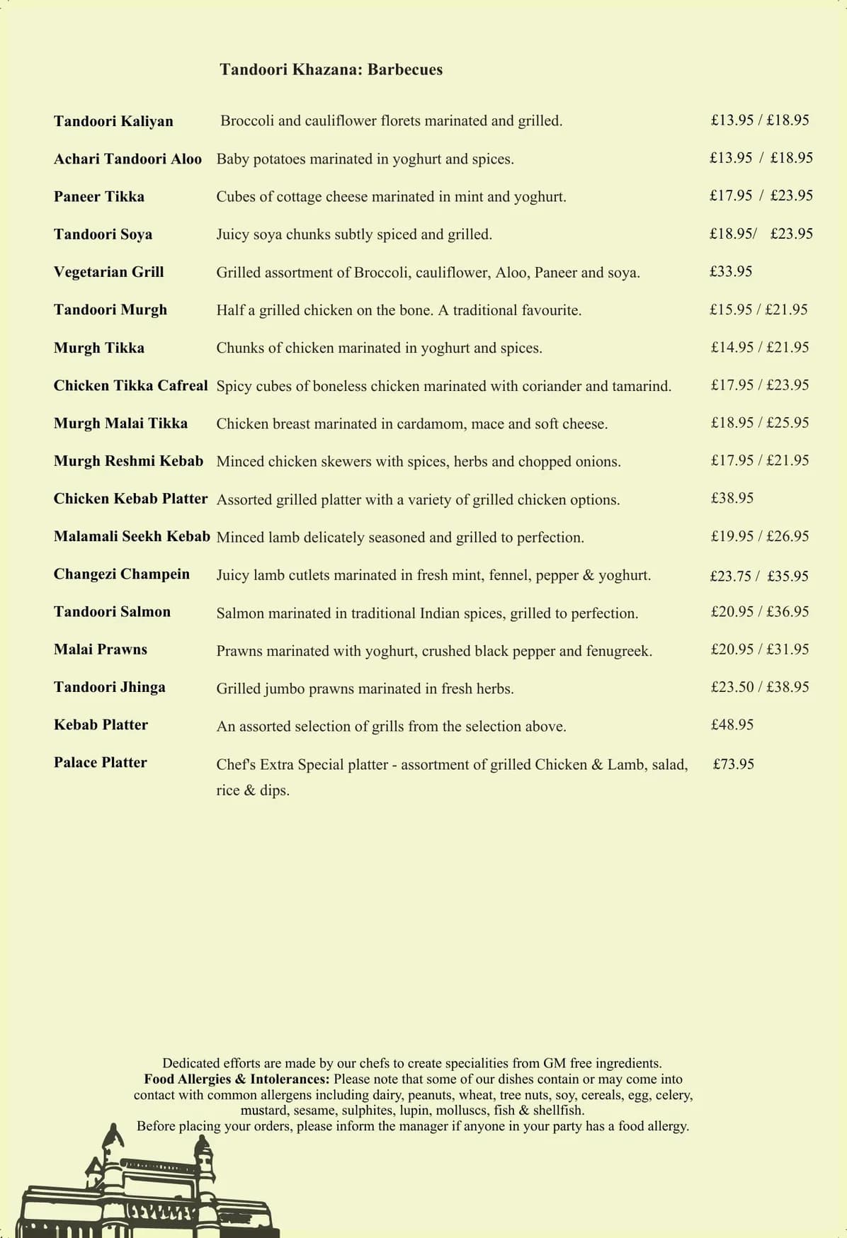 Bombay Palace menu, page 4
