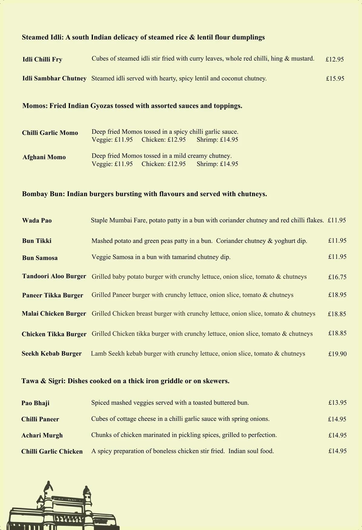 Bombay Palace menu, page 3
