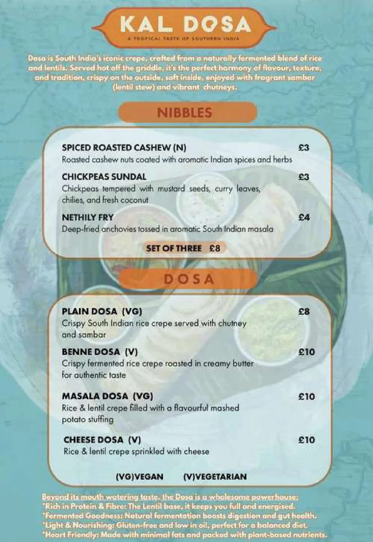 Kal Dosa menu, page 2