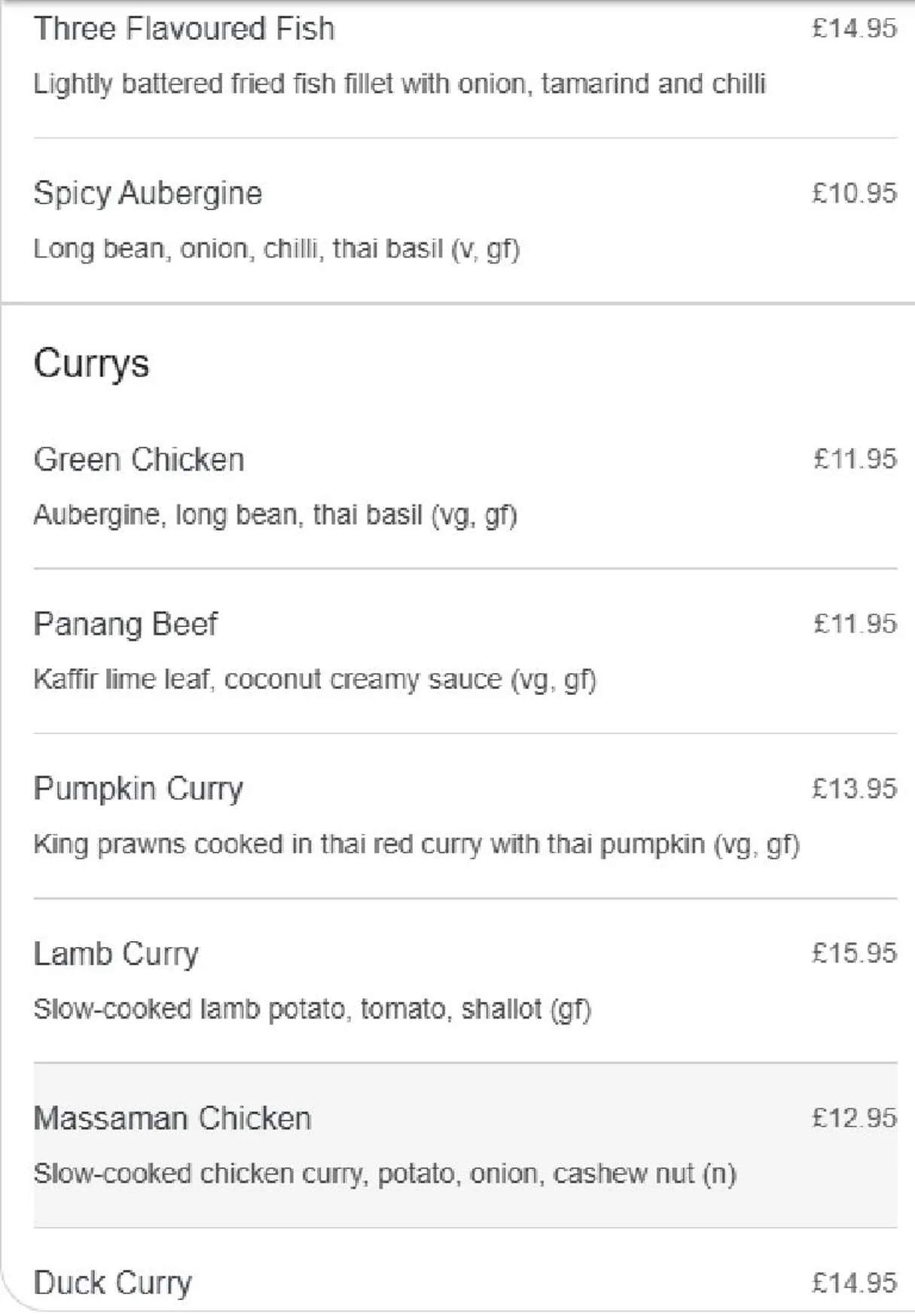 TORTHAI Chiswick menu, page 6