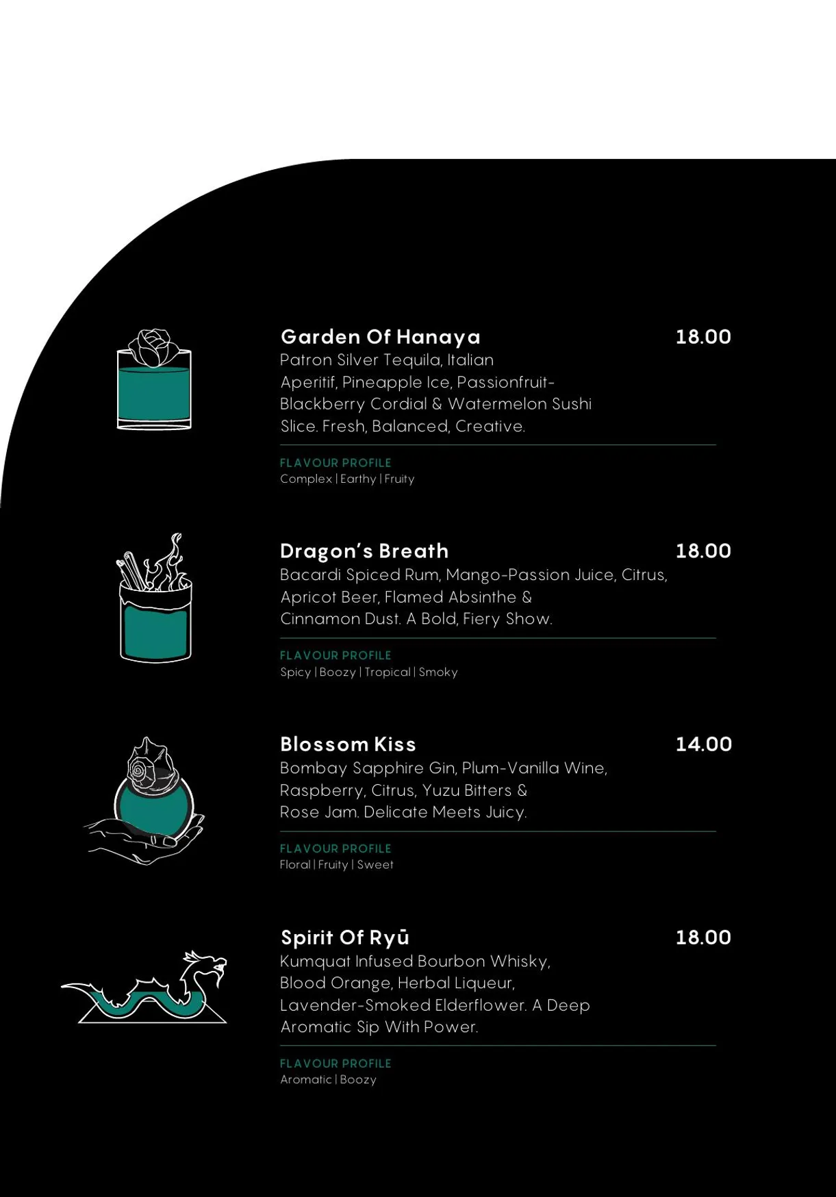 Bonzai London menu, page 28