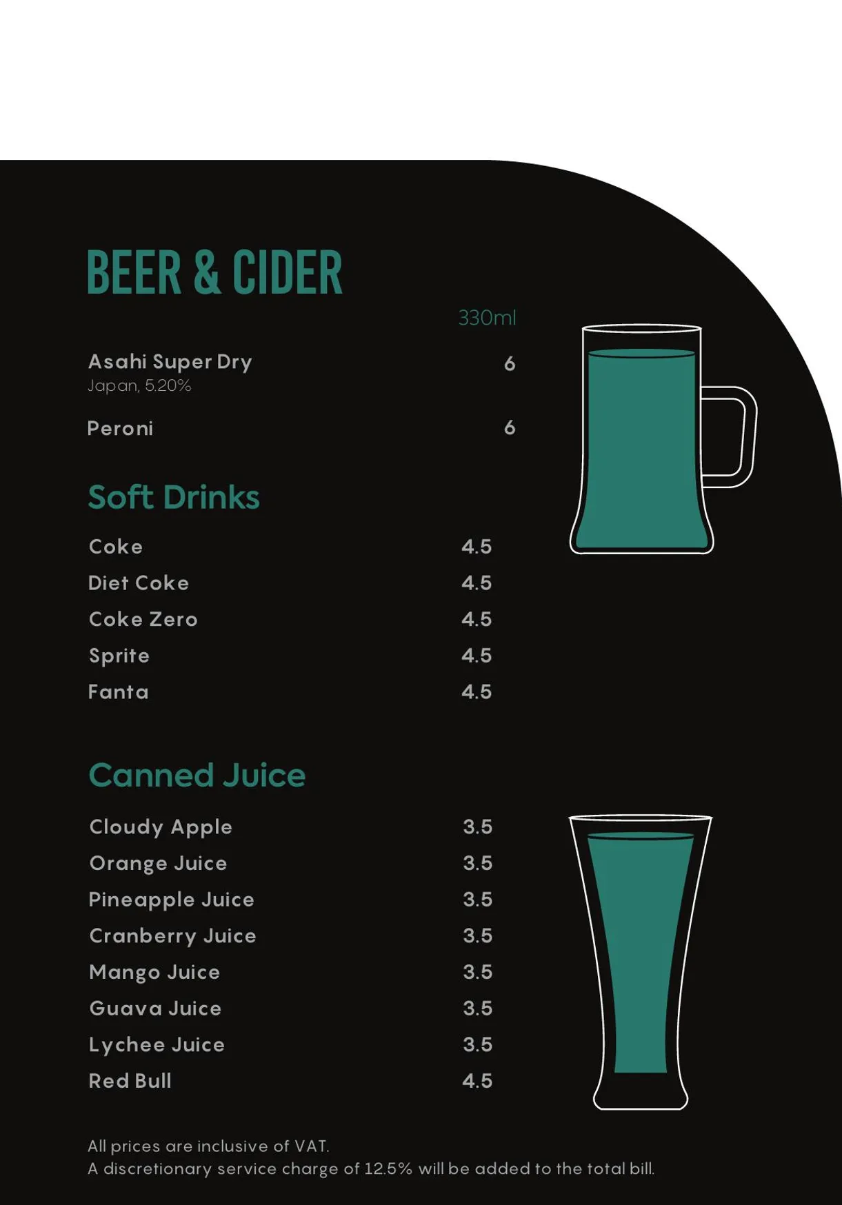 Bonzai London menu, page 19