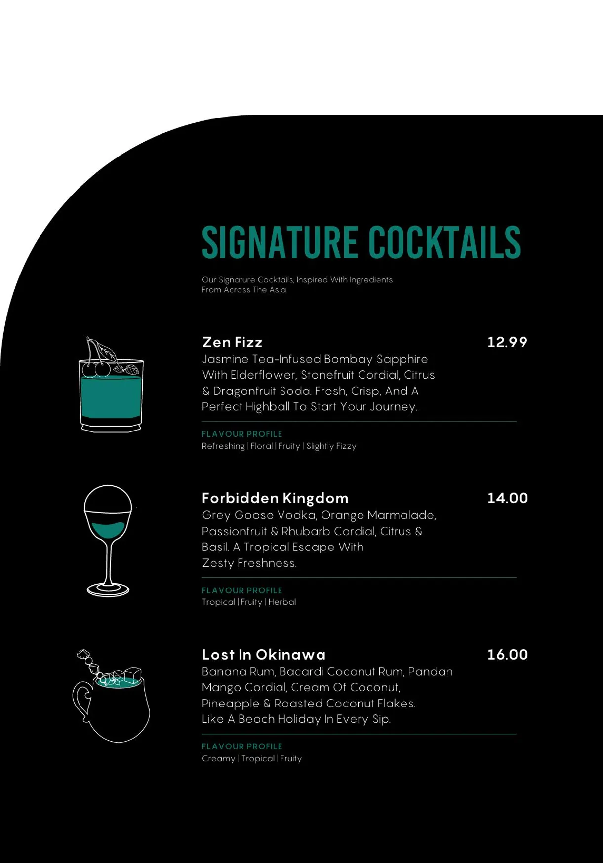 Bonzai London menu, page 26