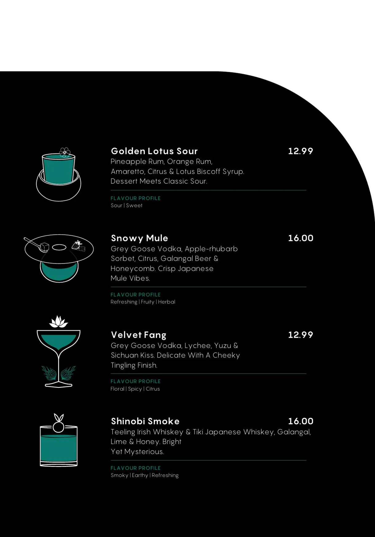Bonzai London menu, page 29