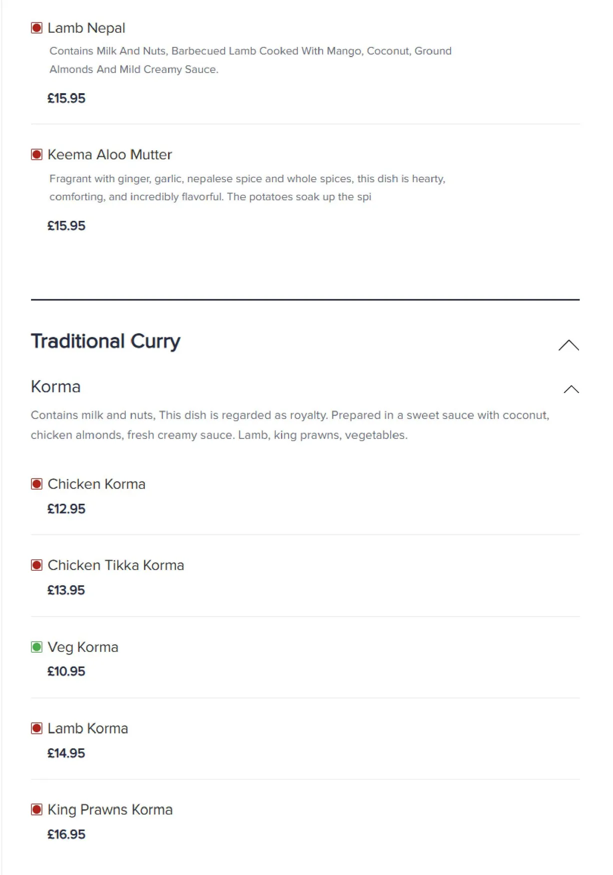 Gurkha Express menu, page 7