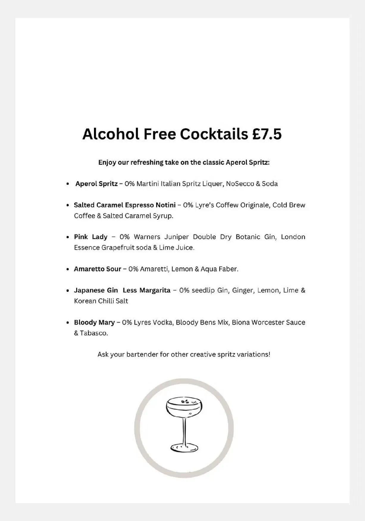 The Roundhill menu, page 3