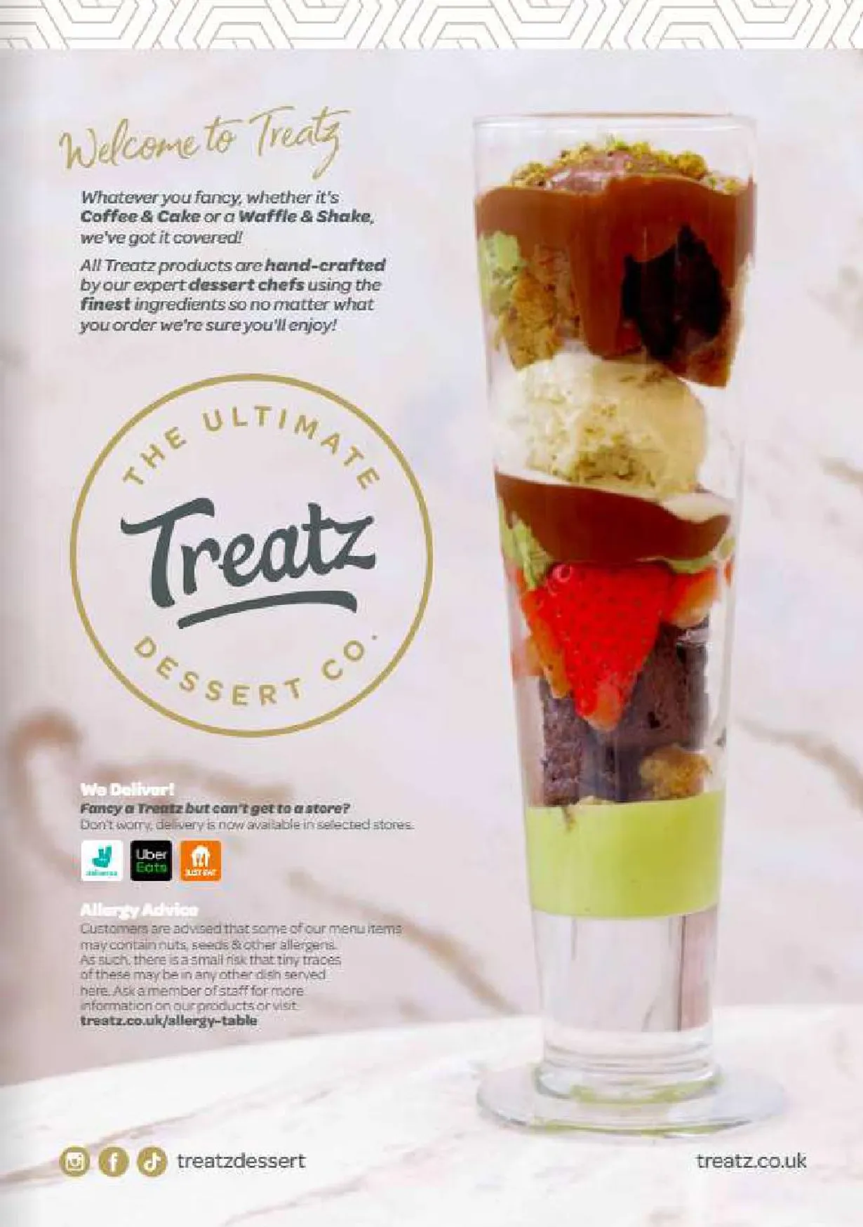 Treatz Dessert Restaurant menu, page 1