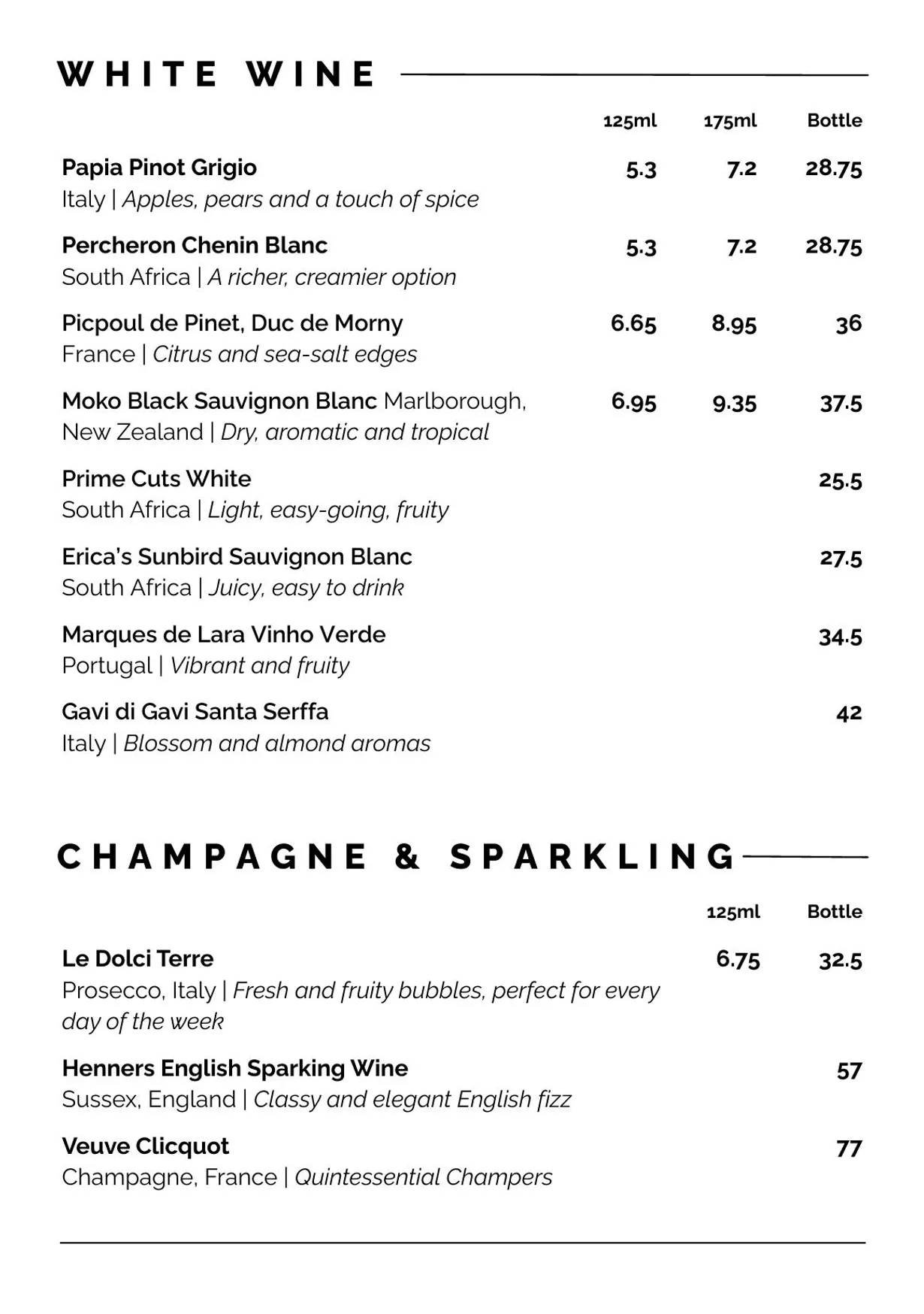 Knowles of Norwood menu, page 4